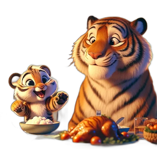 food, animal, concept art, 3d render transparent PNG cut-out