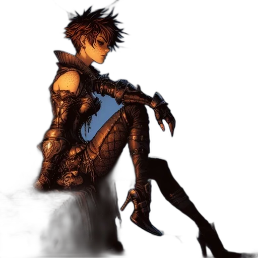dress, concept art, fantasy art, cyberpunk transparent PNG cut-out