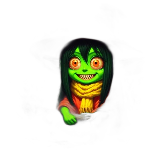creature, mask, face, staff transparent PNG cut-out