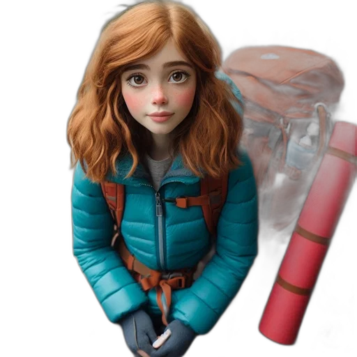 jacket, staff, umbrella, face transparent PNG cut-out