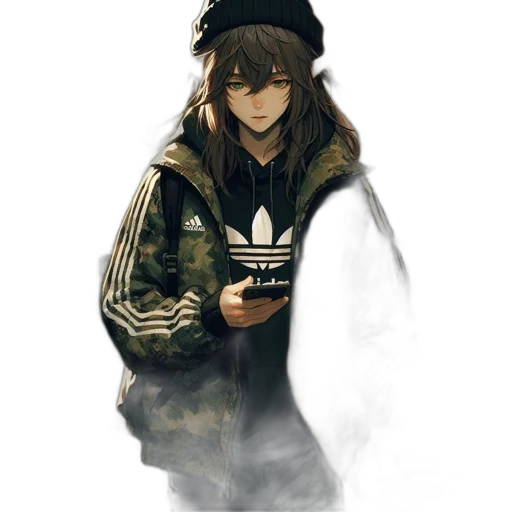 jacket, hat, face, weapon transparent PNG cut-out