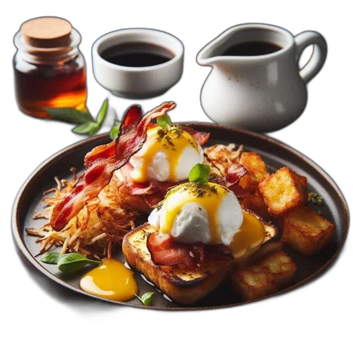 food, photorealistic, enticing, breakfast transparent PNG cut-out