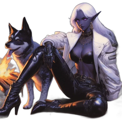 jacket, animal, concept art, cyberpunk transparent PNG cut-out