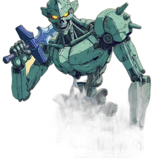 robot, weapon, concept art, watercolor transparent PNG cut-out