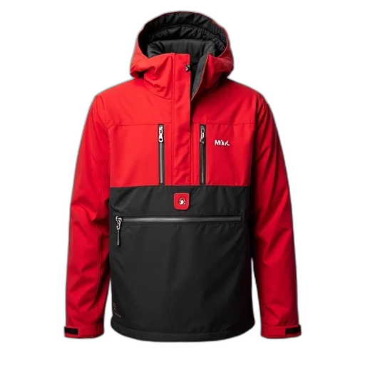 jacket, red, black, winter transparent PNG cut-out