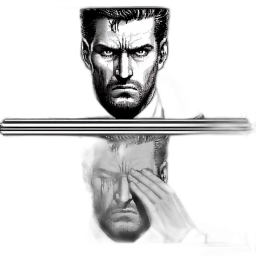 weapon, sword, face, staff transparent PNG cut-out
