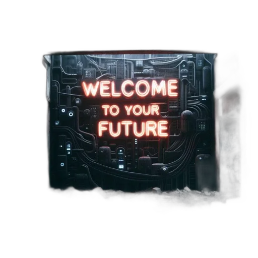 robot, furniture, 3d render, cyberpunk transparent PNG cut-out