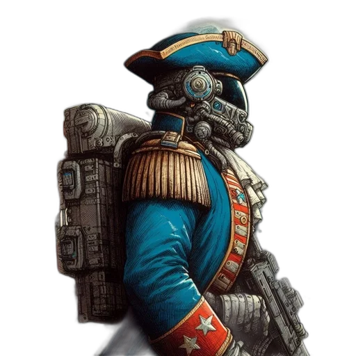robot, staff, weapon, jacket transparent PNG cut-out