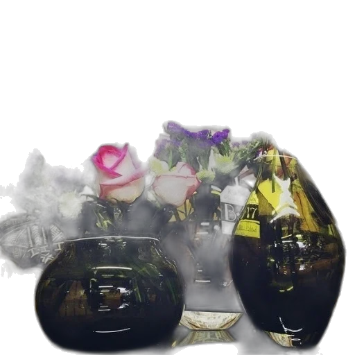 bottle, crown, jewelry, photorealistic transparent PNG cut-out