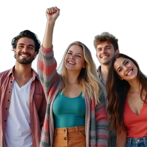 staff, group, young, people transparent PNG cut-out