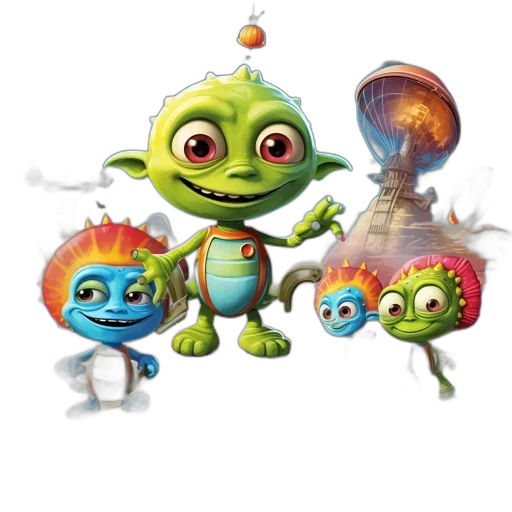 robot, staff, concept art, 3d render transparent PNG cut-out