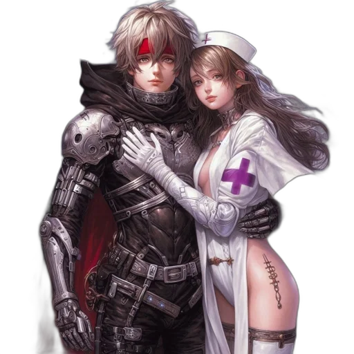 sword, weapon, robot, fantasy art transparent PNG cut-out