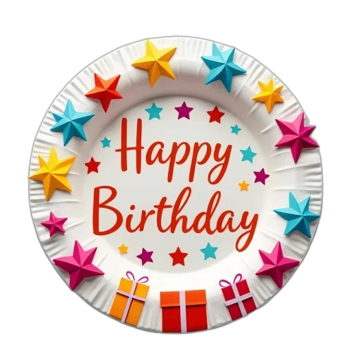 paper, birthday, plate, shape transparent PNG cut-out