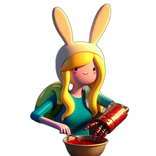 food, hat, 3d render, pixel art transparent PNG cut-out