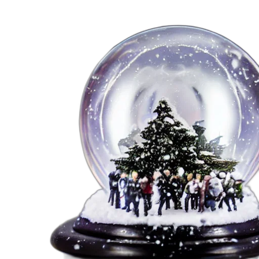 3d render, snow, outer space, globe transparent PNG cut-out