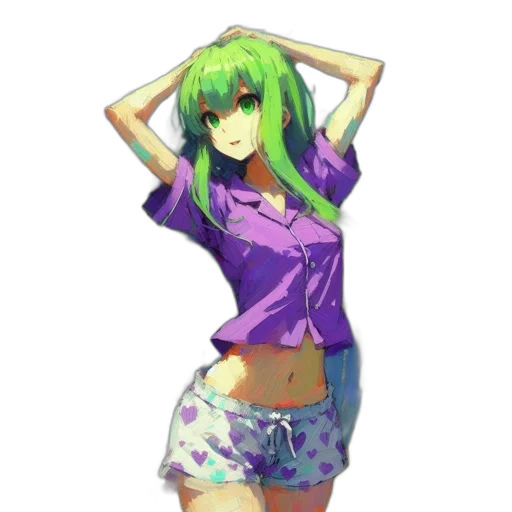 dress, jacket, staff, hair transparent PNG cut-out