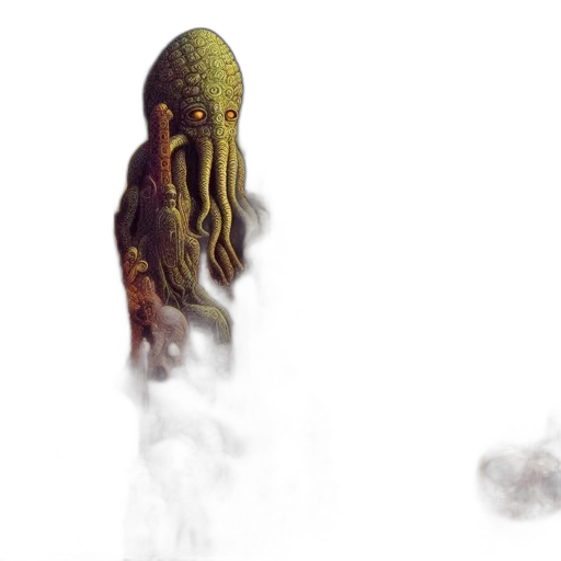 creature, hair, mask, staff transparent PNG cut-out