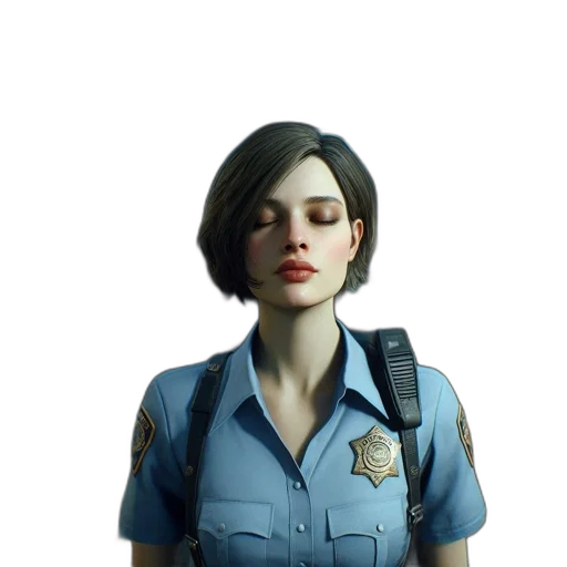 staff, jacket, face, weapon transparent PNG cut-out