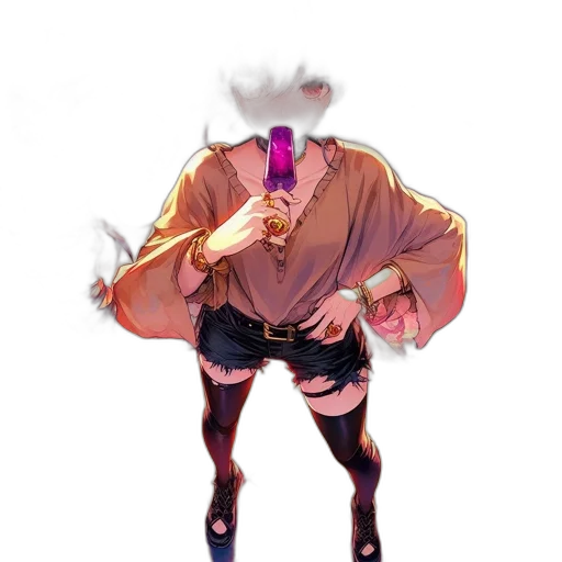 jacket, weapon, staff, mask transparent PNG cut-out