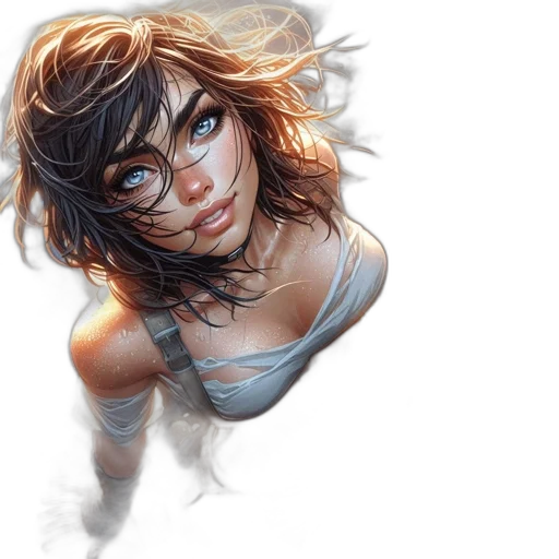 face, comic book art, concept art, fantasy art transparent PNG cut-out