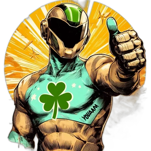 robot, comic book art, concept art, green transparent PNG cut-out