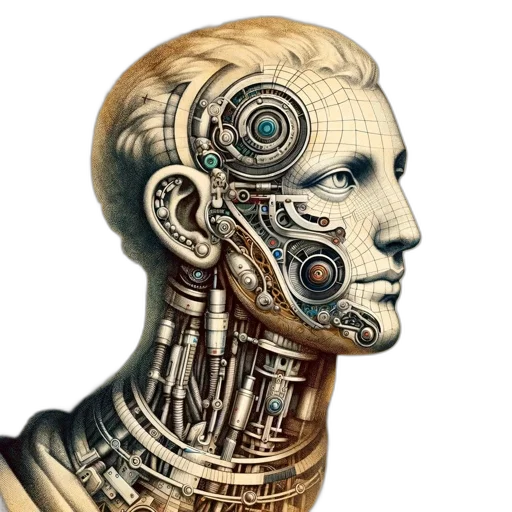 robot, face, mask, cyberpunk transparent PNG cut-out