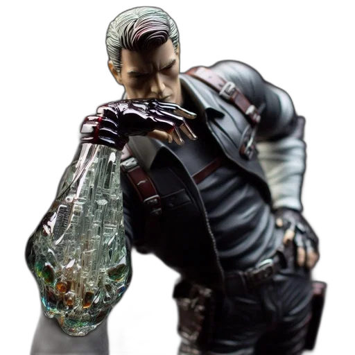 bottle, jacket, weapon, robot transparent PNG cut-out