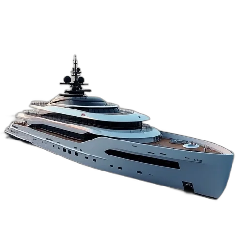 3d render, super, yacht, organisation transparent PNG cut-out