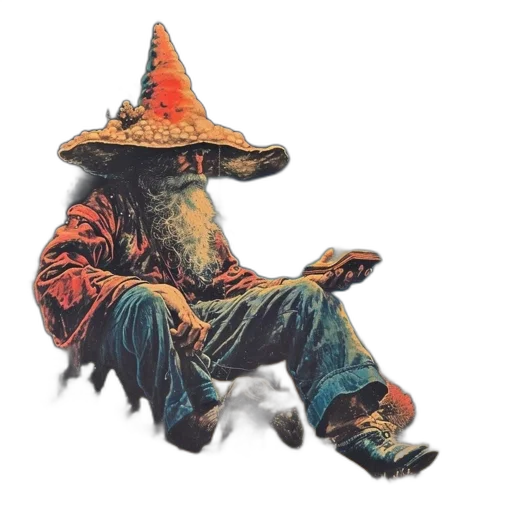 hat, staff, dragon, creature transparent PNG cut-out