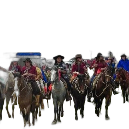 group, people, horseback, dressed transparent PNG cut-out