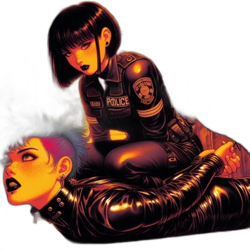 comic book art, cyberpunk, concept art, fantasy art transparent PNG cut-out