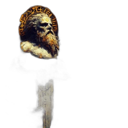 staff, sword, creature, face transparent PNG cut-out