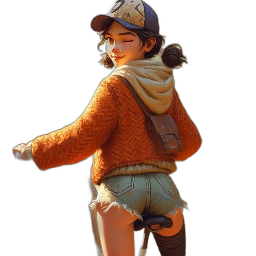 jacket, hat, staff, dress transparent PNG cut-out