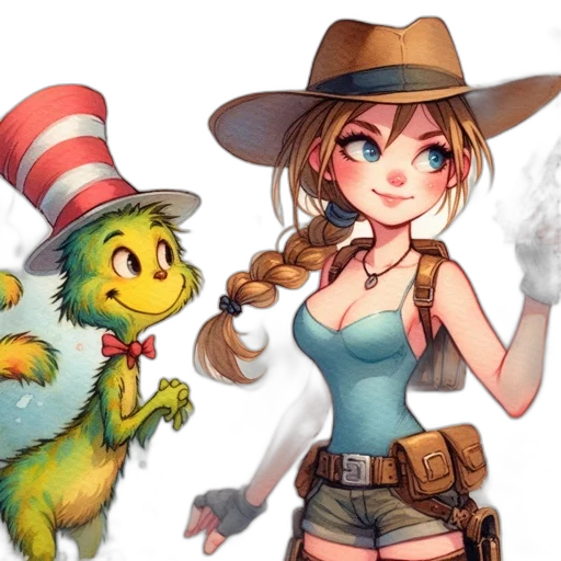 hat, staff, fantasy art, concept art transparent PNG cut-out