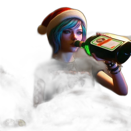 bottle, robot, vaporwave, concept art transparent PNG cut-out