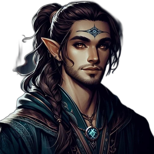 face, staff, dragon, fantasy art transparent PNG cut-out
