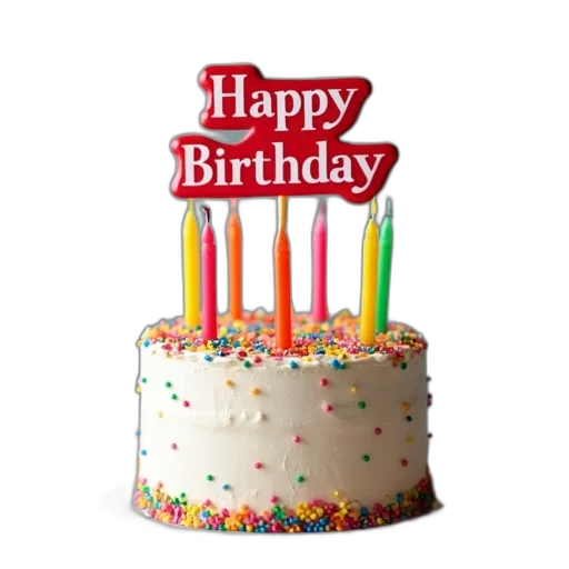 birthday, cake, colorful, sprinkles transparent PNG cut-out