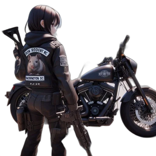 jacket, weapon, concept art, cyberpunk transparent PNG cut-out