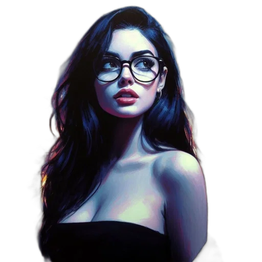 dress, face, photorealistic, oil painting transparent PNG cut-out