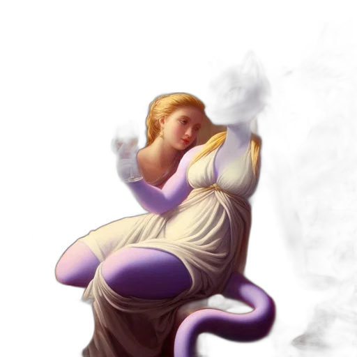 dragon, dress, staff, crown transparent PNG cut-out