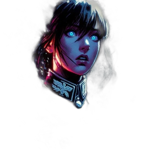 robot, face, mask, comic book art transparent PNG cut-out