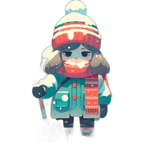 hat, staff, jacket, mask transparent PNG cut-out