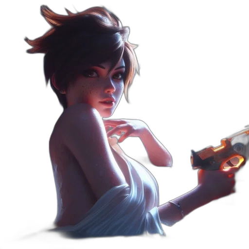 weapon, dress, staff, robot transparent PNG cut-out