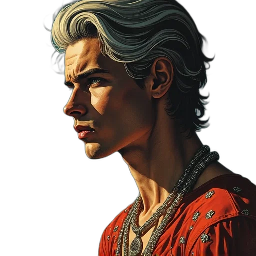 face, hair, dragon, jacket transparent PNG cut-out