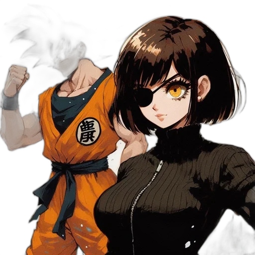 jacket, staff, weapon, face transparent PNG cut-out