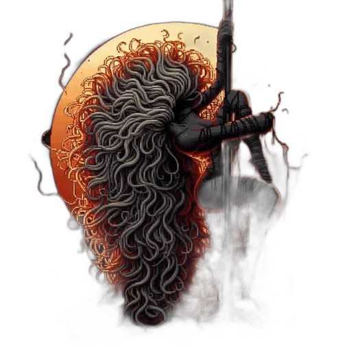 hair, sword, dragon, weapon transparent PNG cut-out