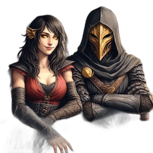 mask, fantasy art, concept art, comic book art transparent PNG cut-out