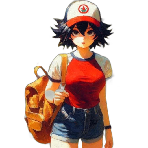 hat, dress, face, staff transparent PNG cut-out
