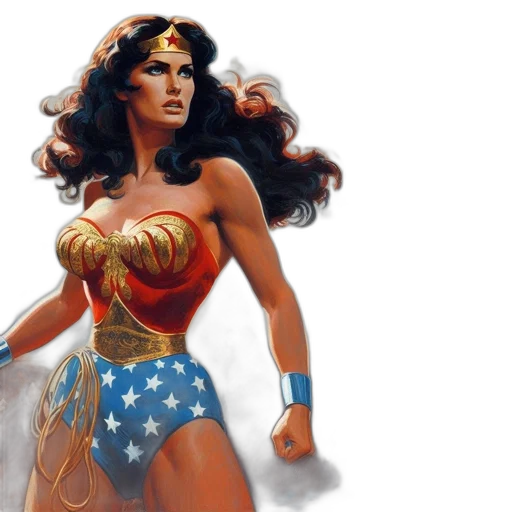 comic book art, concept art, wonder, woman transparent PNG cut-out