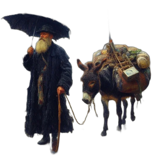 umbrella, hat, staff, animal transparent PNG cut-out